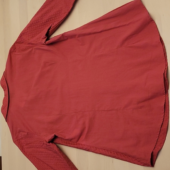 NWT Raspberry Anne Klein Textured Blouse 100% Cotton - Picture 11 of 11